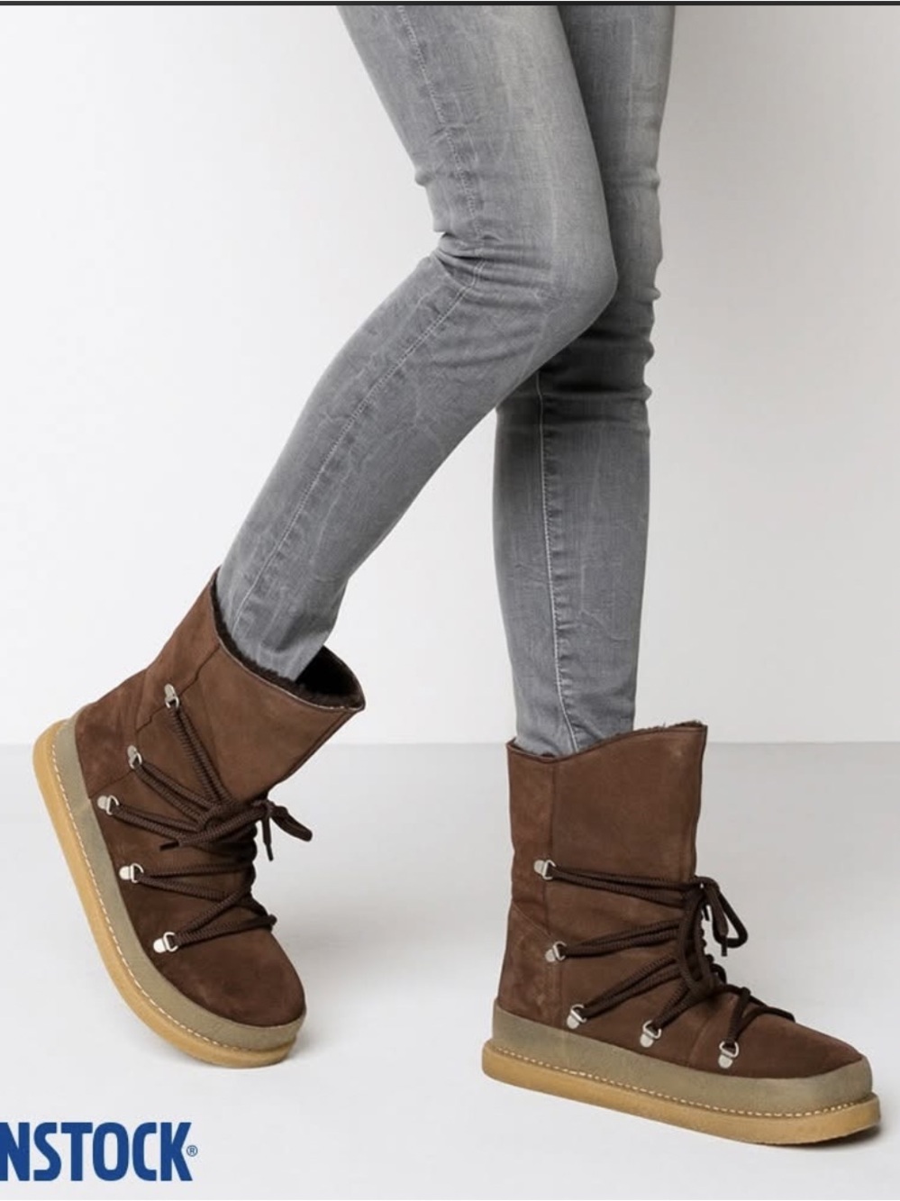 Birkenstock Masi Brown Suede Shearling-Lined Lace-Up Boots – EU 37 US 6 - 6.5